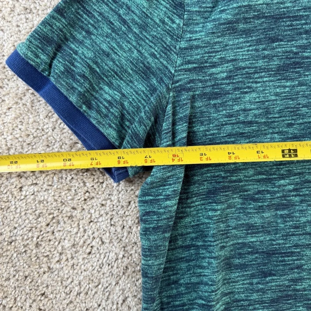 Y2K Hollister Polo Shirt Mens Large Green Knit Short Sleeve Slim Fit Logo Casual